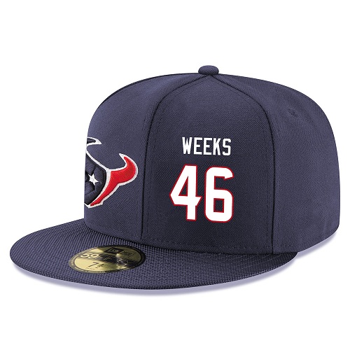 NFL Houston Texans #46 Jon Weeks Stitched Snapback Adjustable Player Hat - Navy/White